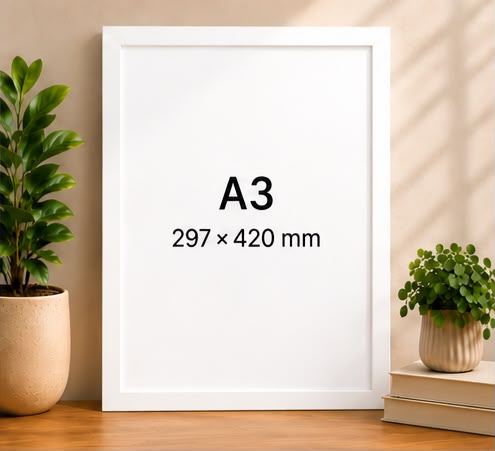 1/2 A3 White Photo Frame